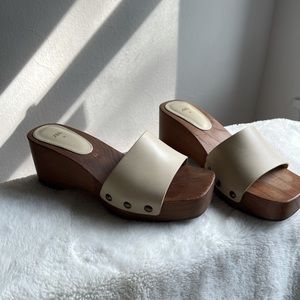 Zara cream platform clogs size 38 size 8 women’s